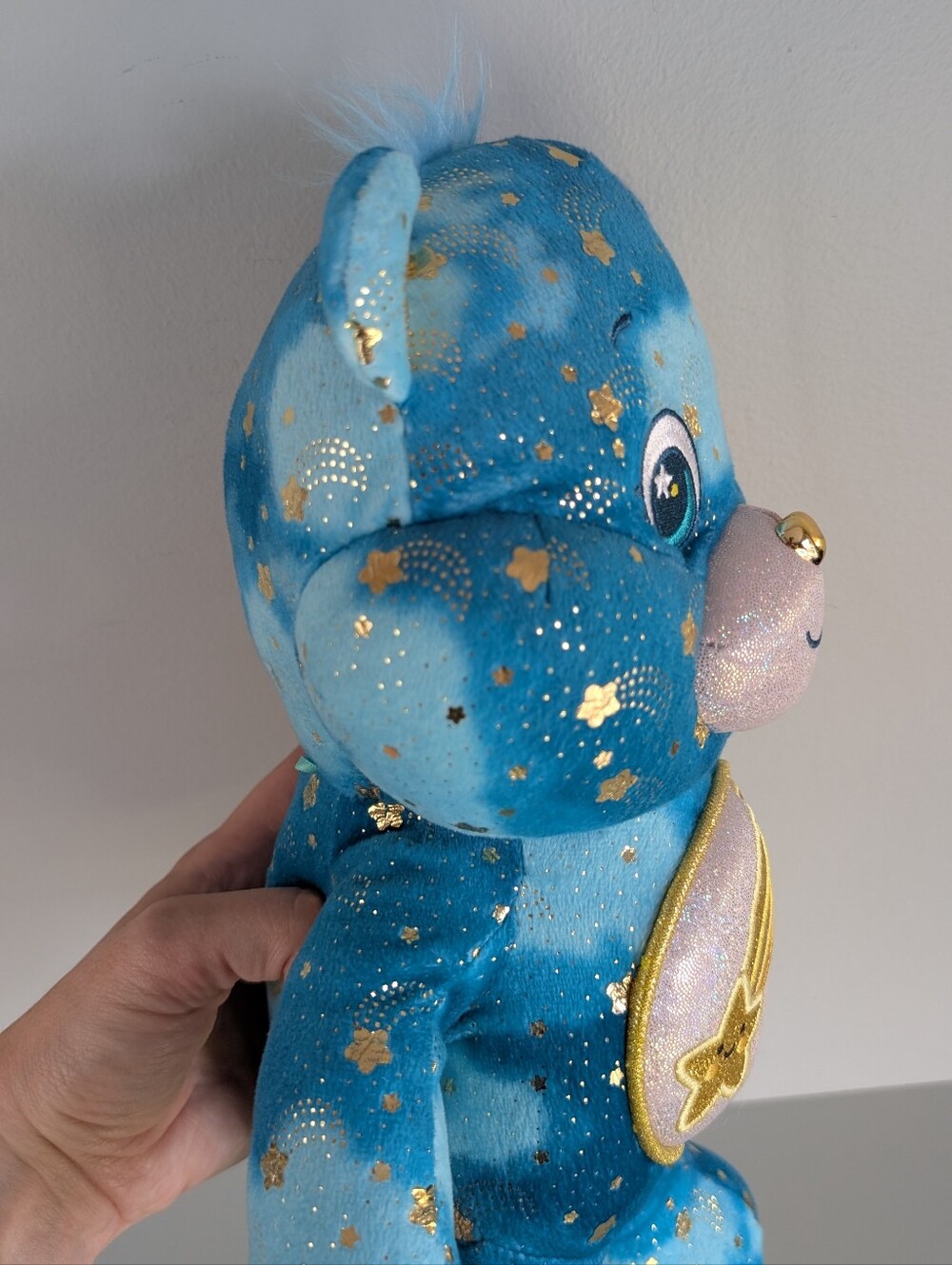 Care Bears Collector Edition Wish Bear, Gold Stars, Glowing Belly - Picture 3 of 14